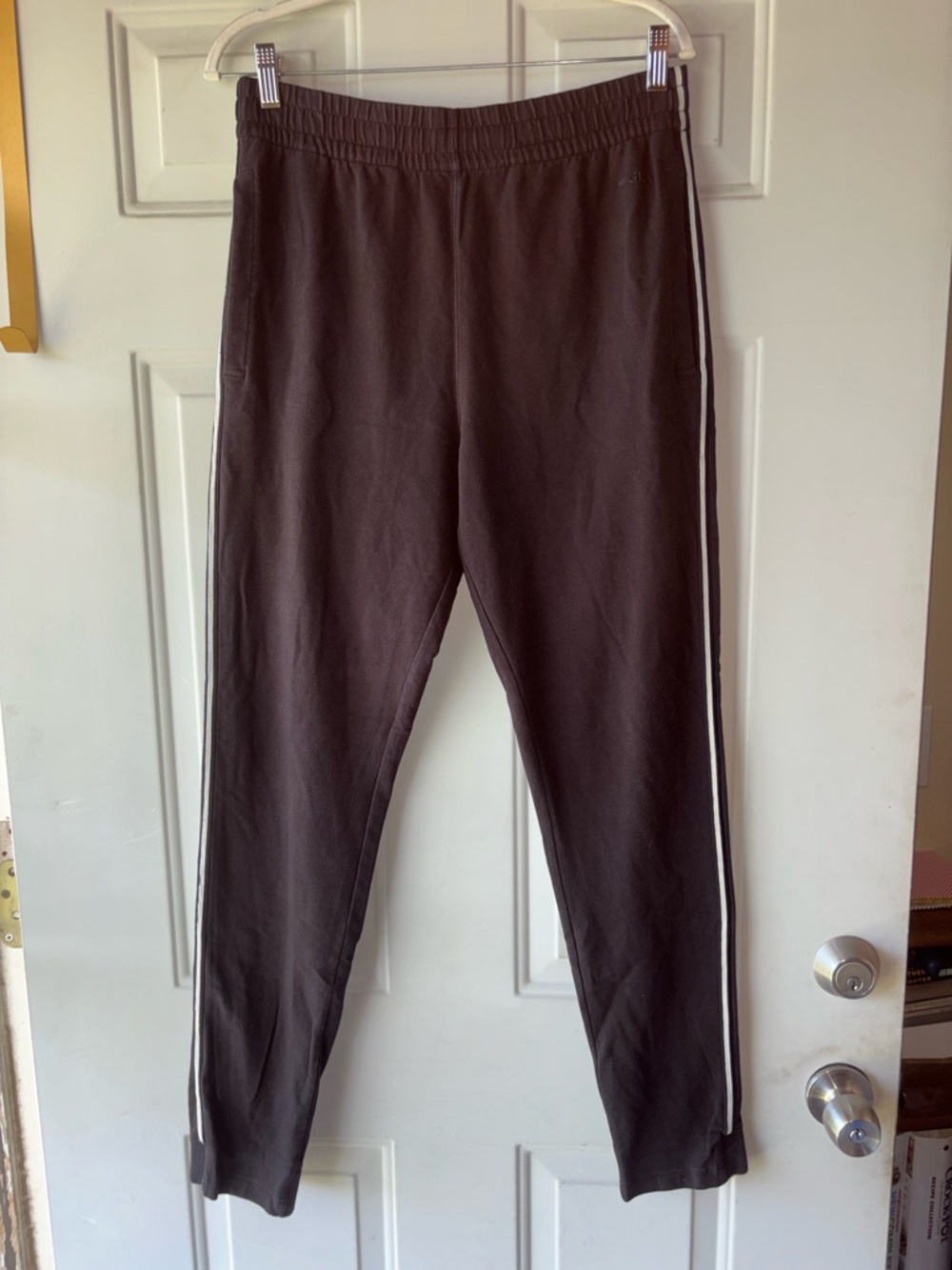 Zegna black joggers with white piping size M